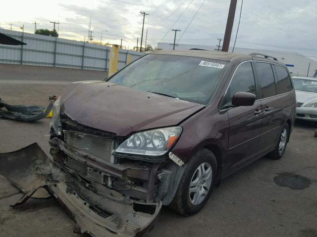 5FNRL38767B451334 - 2007 HONDA ODYSSEY EX MAROON photo 2