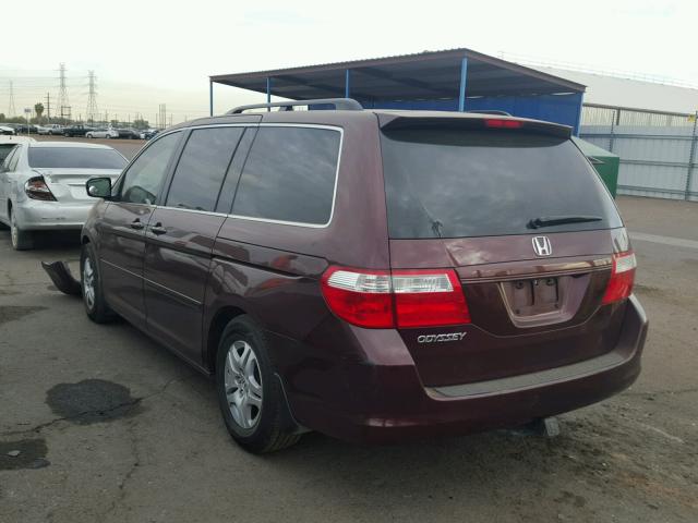 5FNRL38767B451334 - 2007 HONDA ODYSSEY EX MAROON photo 3