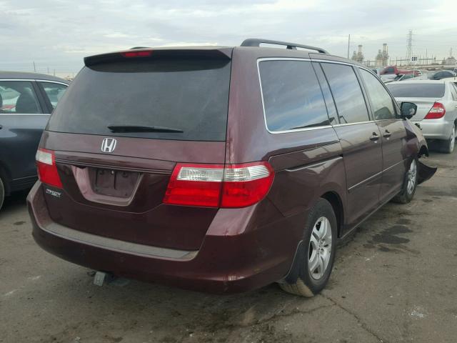 5FNRL38767B451334 - 2007 HONDA ODYSSEY EX MAROON photo 4