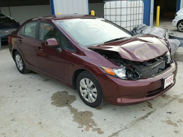 2HGFB2F57CH557525 - 2012 HONDA CIVIC LX RED photo 1