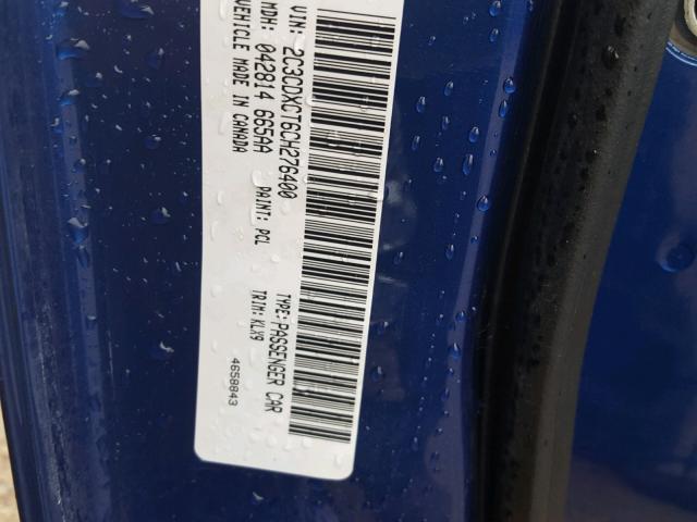 2C3CDXCT6CH276400 - 2012 DODGE CHARGER R/ BLUE photo 10