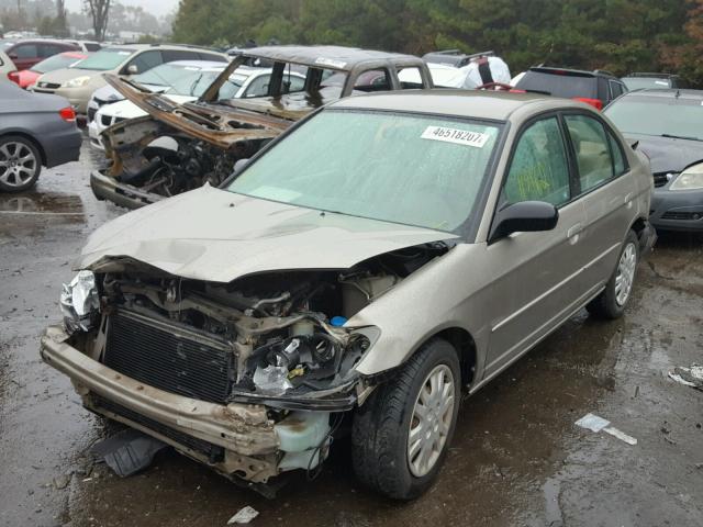 2HGES16575H513873 - 2005 HONDA CIVIC LX GOLD photo 2