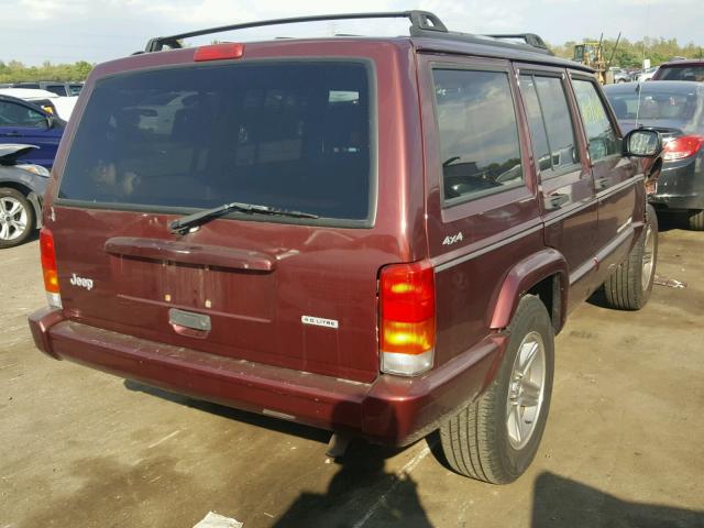 1J4FF58S2YL139434 - 2000 JEEP CHEROKEE C MAROON photo 4