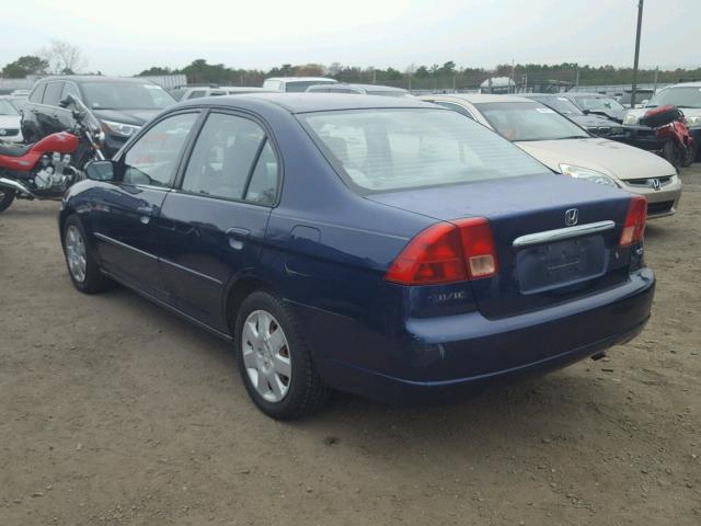 2HGES257X2H560089 - 2002 HONDA CIVIC BLUE photo 3