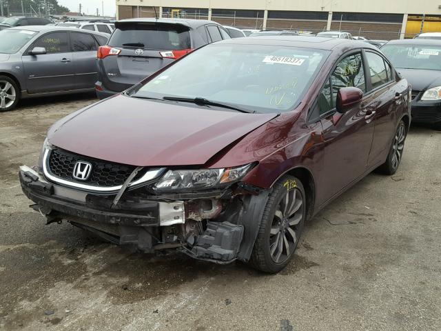 19XFB2F93FE042720 - 2015 HONDA CIVIC EXL 栗色 照片 2