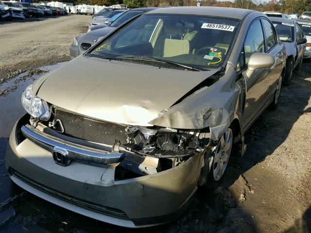 1HGFA16588L068106 - 2008 HONDA CIVIC LX GOLD photo 2