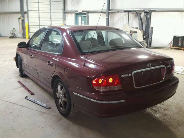 KMHWF35H55A195406 - 2005 HYUNDAI SONATA GLS MAROON photo 3