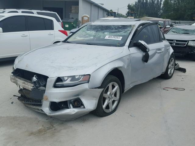 WAULF78K39N014174 - 2009 AUDI A4 2.0T QU SILVER photo 2