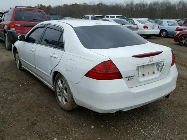 1HGCM56896A158188 - 2006 HONDA ACCORD EX WHITE photo 3