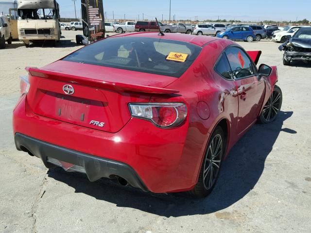 JF1ZNAA19D1721204 - 2013 TOYOTA SCION FR-S RED photo 4