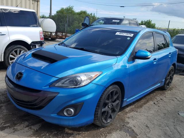 JM1BL1K37B1364247 - 2011 MAZDA SPEED 3 BLUE photo 2