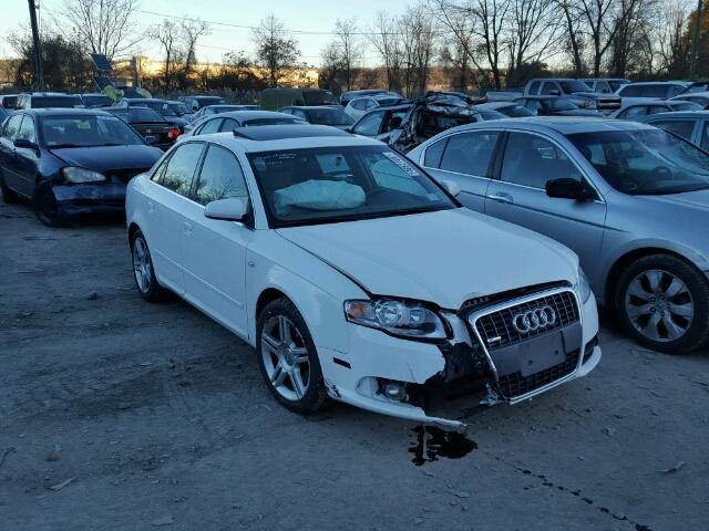 WAUDF78EX8A038475 - 2008 AUDI A4 2.0T QU WHITE photo 1