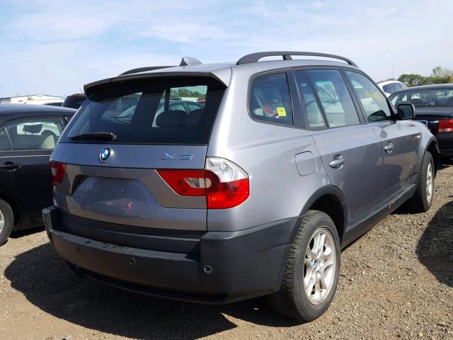 WBXPA73454WC41161 - 2004 BMW X3 2.5I GRAY photo 4