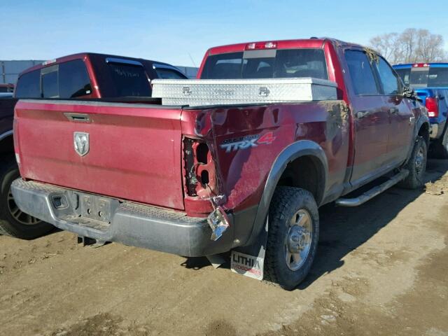 3D7TT2CT0AG188818 - 2010 DODGE RAM 2500 RED photo 4