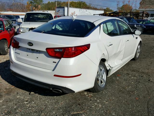 KNAGM4A78F5605091 - 2015 KIA OPTIMA LX WHITE photo 4