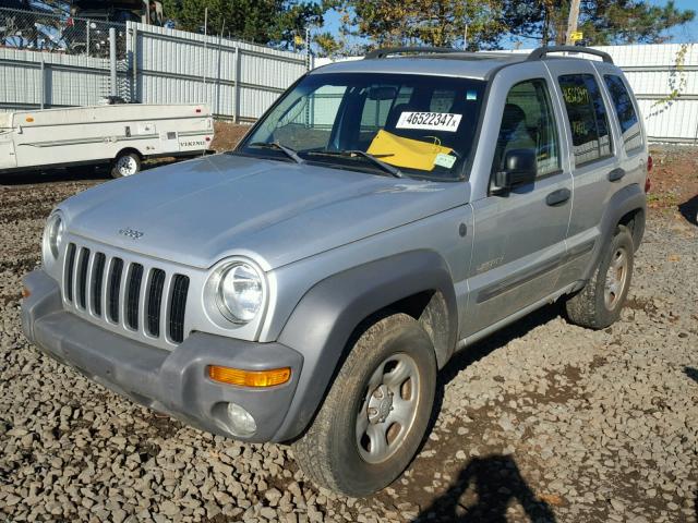 1J4GL48K84W272280 - 2004 JEEP LIBERTY SP SILVER photo 2