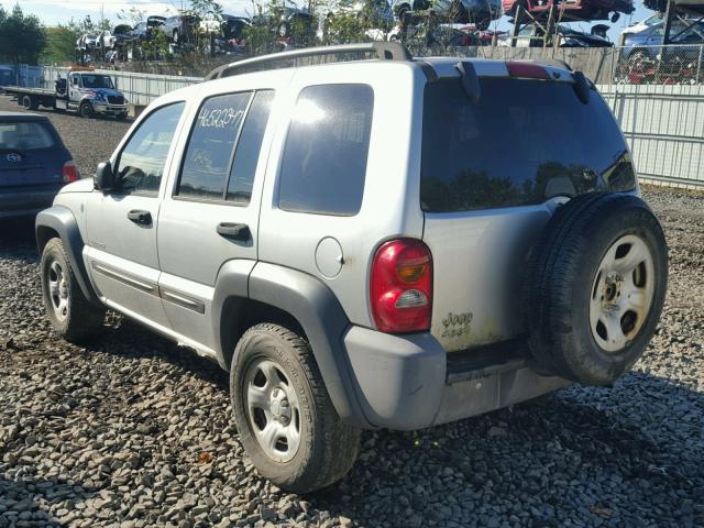 1J4GL48K84W272280 - 2004 JEEP LIBERTY SP SILVER photo 3