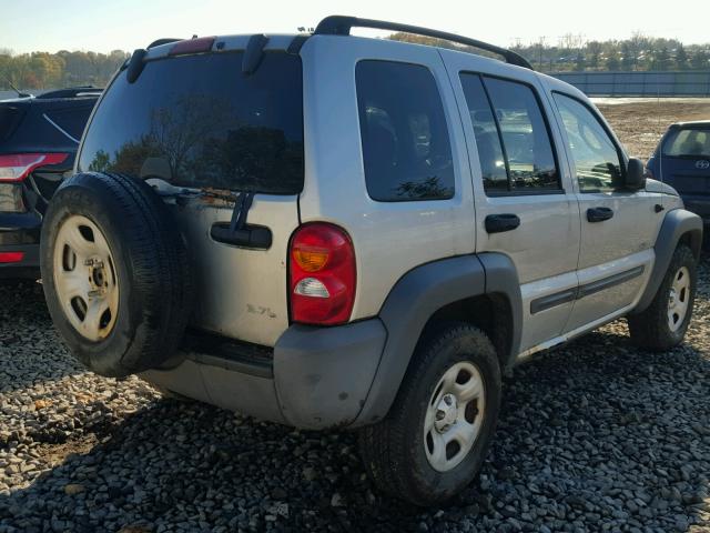 1J4GL48K84W272280 - 2004 JEEP LIBERTY SP SILVER photo 4