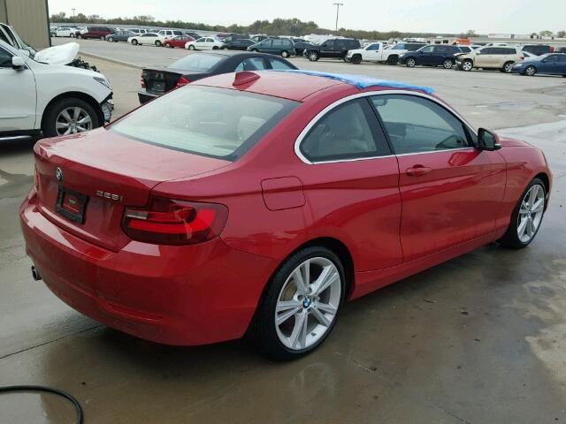 WBA1F5C57EV255629 - 2014 BMW 228 I RED photo 4