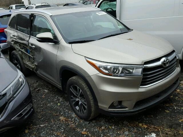 5TDJKRFH2GS272881 - 2016 TOYOTA HIGHLANDER GOLD photo 1