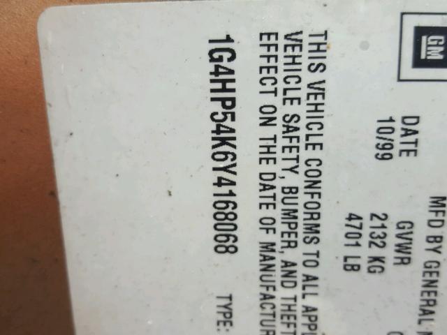 1G4HP54K6Y4168068 - 2000 BUICK LESABRE CU GOLD photo 10