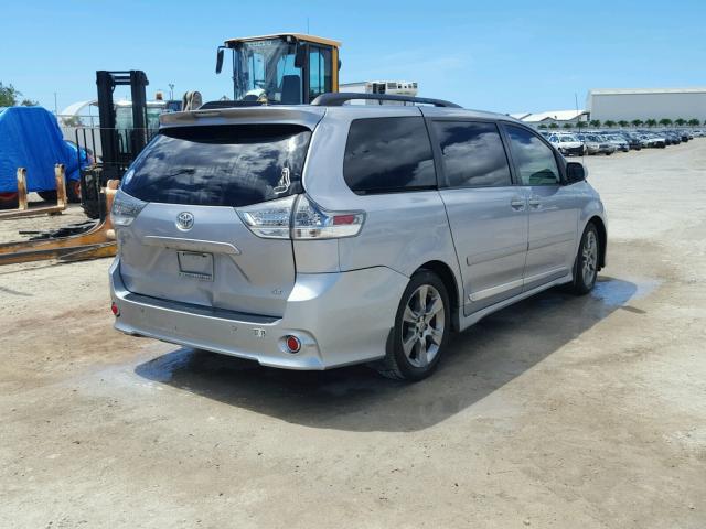 5TDXK3DC0BS130360 - 2011 TOYOTA SIENNA SPO SILVER photo 4