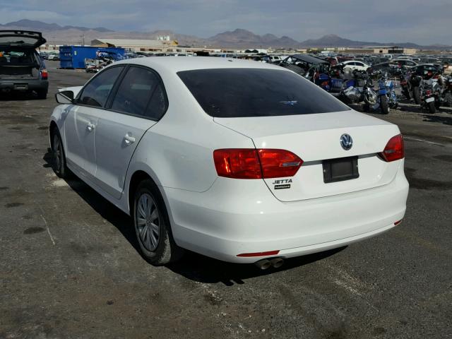 3VW2K7AJXCM371880 - 2012 VOLKSWAGEN JETTA BASE WHITE photo 3