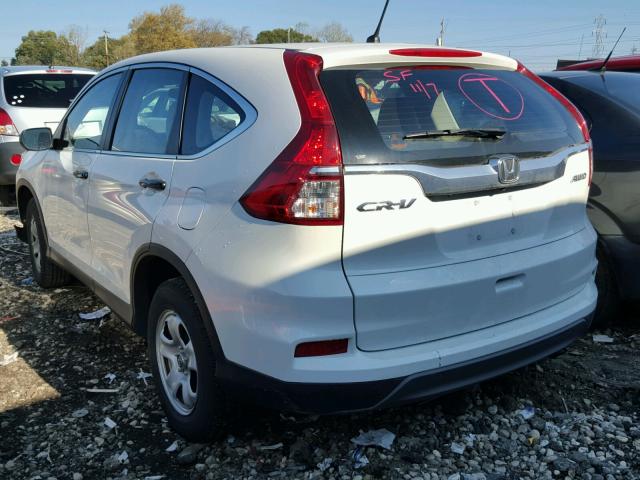 5J6RM4H31FL026755 - 2015 HONDA CR-V LX WHITE photo 3