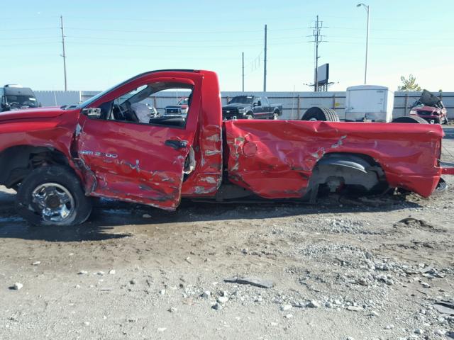 3D7KS26D25G846518 - 2005 DODGE RAM 2500 S RED photo 9