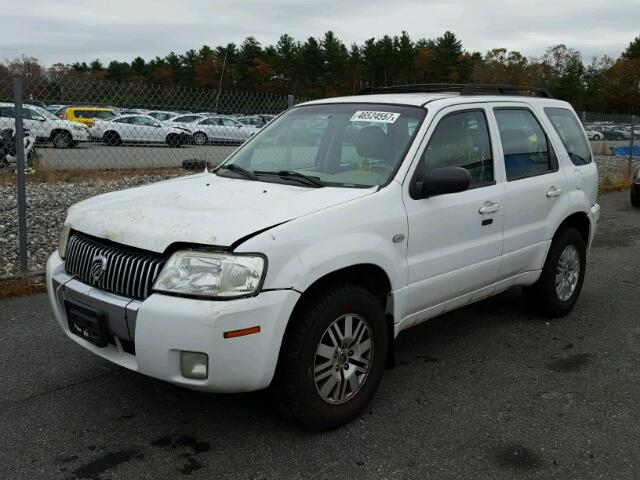 4M2YU56ZX5DJ25348 - 2005 MERCURY MARINER WHITE photo 2