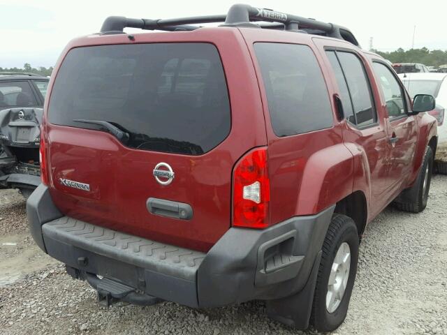 5N1AN08W27C504049 - 2007 NISSAN XTERRA RED photo 4