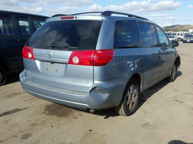 5TDZK23C98S191526 - 2008 TOYOTA SIENNA CE BLUE photo 4