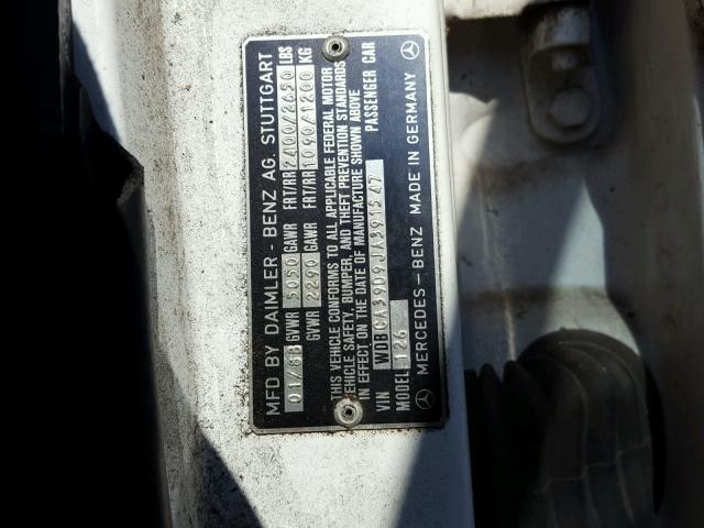 WDBCA39D9JA391547 - 1988 MERCEDES-BENZ 560 SEL WHITE photo 10