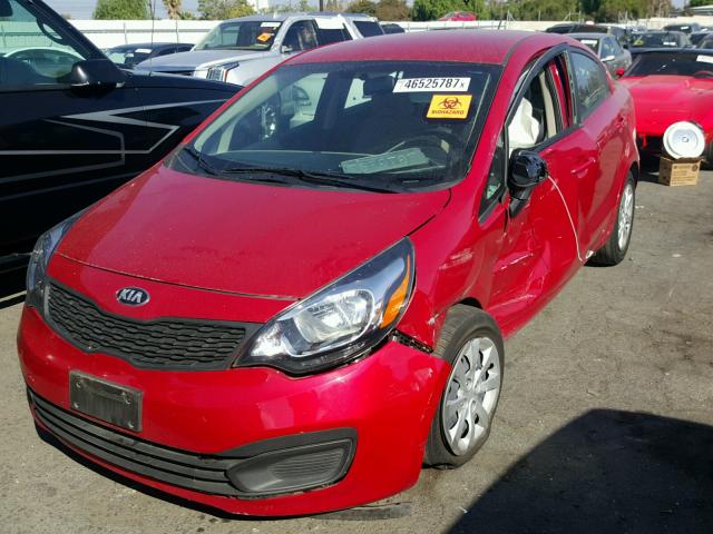 KNADM4A35F6458089 - 2015 KIA RIO LX RED photo 2