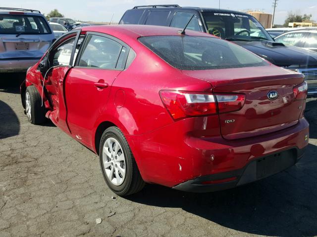 KNADM4A35F6458089 - 2015 KIA RIO LX RED photo 3