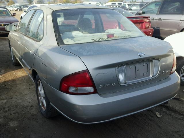 3N1CB51DX2L639906 - 2002 NISSAN SENTRA XE SILVER photo 3