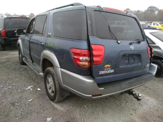 5TDZT34A64S214674 - 2004 TOYOTA SEQUOIA SR BLUE photo 3