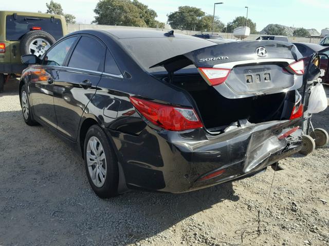 5NPEB4AC9CH393987 - 2012 HYUNDAI SONATA GLS BLACK photo 3