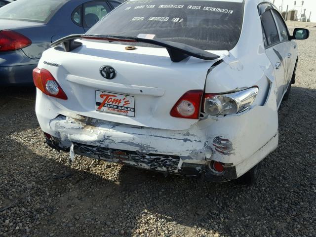 JTDBL40E399023994 - 2009 TOYOTA COROLLA BA WHITE photo 9