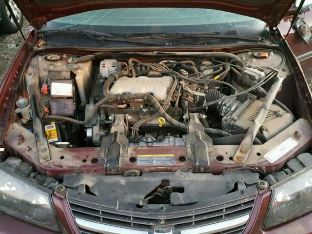 2G1WF52E139269061 - 2003 CHEVROLET IMPALA MAROON photo 7