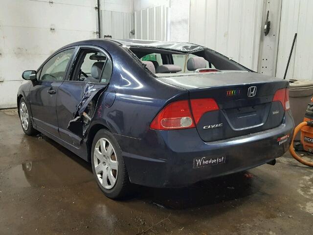 1HGFA16516L054576 - 2006 HONDA CIVIC BLUE photo 3