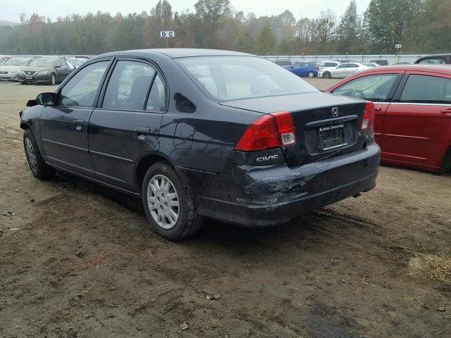 1HGES16595L023938 - 2005 HONDA CIVIC LX BLACK photo 3