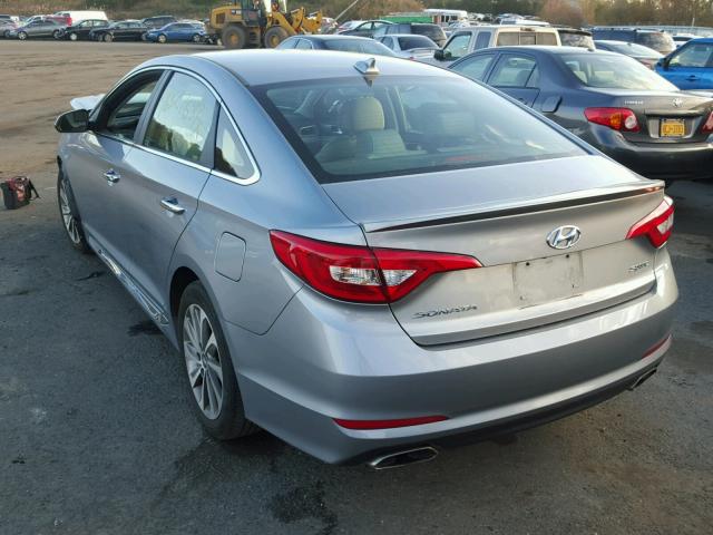 5NPE34AF0FH093461 - 2015 HYUNDAI SONATA SPO SILVER photo 3