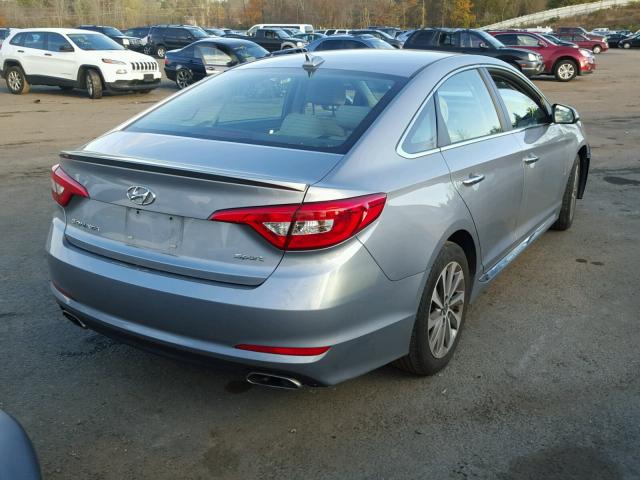 5NPE34AF0FH093461 - 2015 HYUNDAI SONATA SPO SILVER photo 4