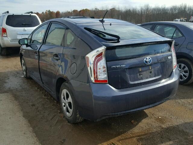 JTDKN3DU3D1723155 - 2013 TOYOTA PRIUS GRAY photo 3