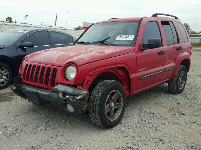 1J4GK48KX4W318033 - 2004 JEEP LIBERTY SP RED photo 2