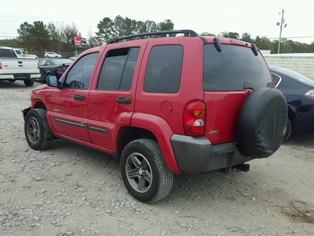 1J4GK48KX4W318033 - 2004 JEEP LIBERTY SP RED photo 3