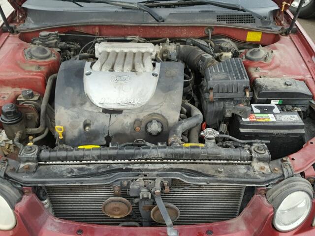 KNAGD128735236810 - 2003 KIA OPTIMA RED photo 7