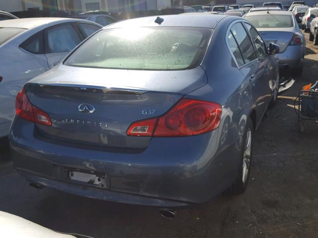 JN1CV6AP4AM407281 - 2010 INFINITI G37 BASE BLUE photo 4