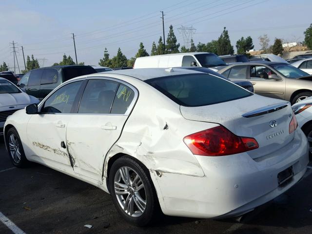 JN1CV6AP1CM935976 - 2012 INFINITI G37 BASE WHITE photo 3